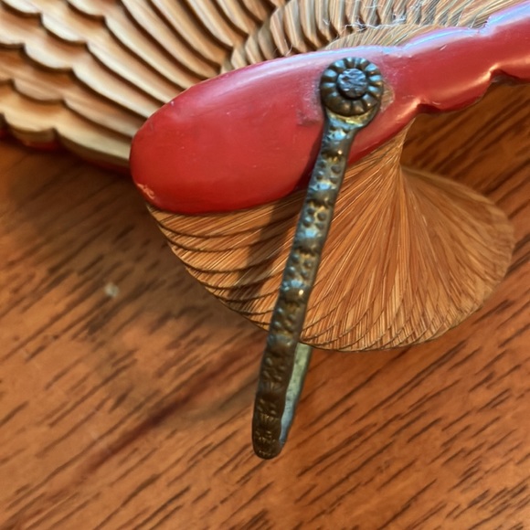 Truly exquisite wood and paper vintage fan, handmade in Spain! - Picture 3 of 16